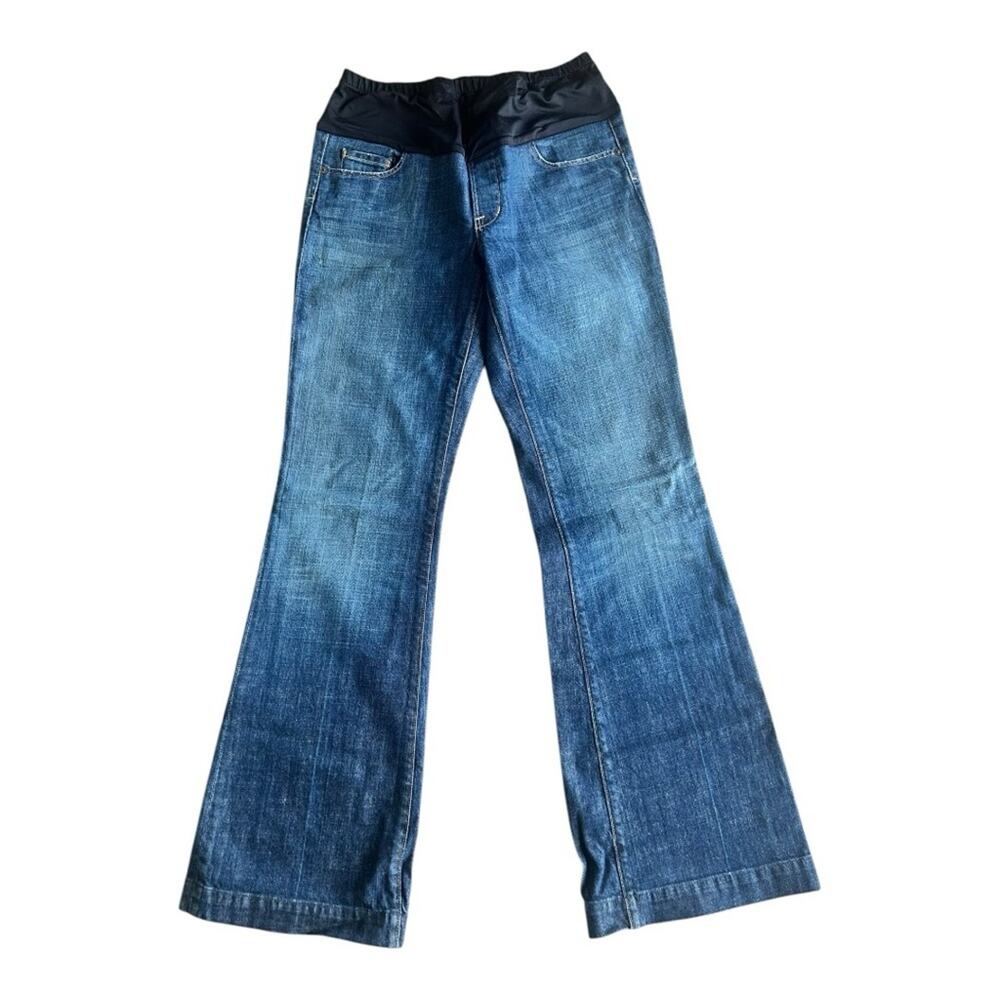 Maternity Flared Jeans with Stretch Waistband - Blue